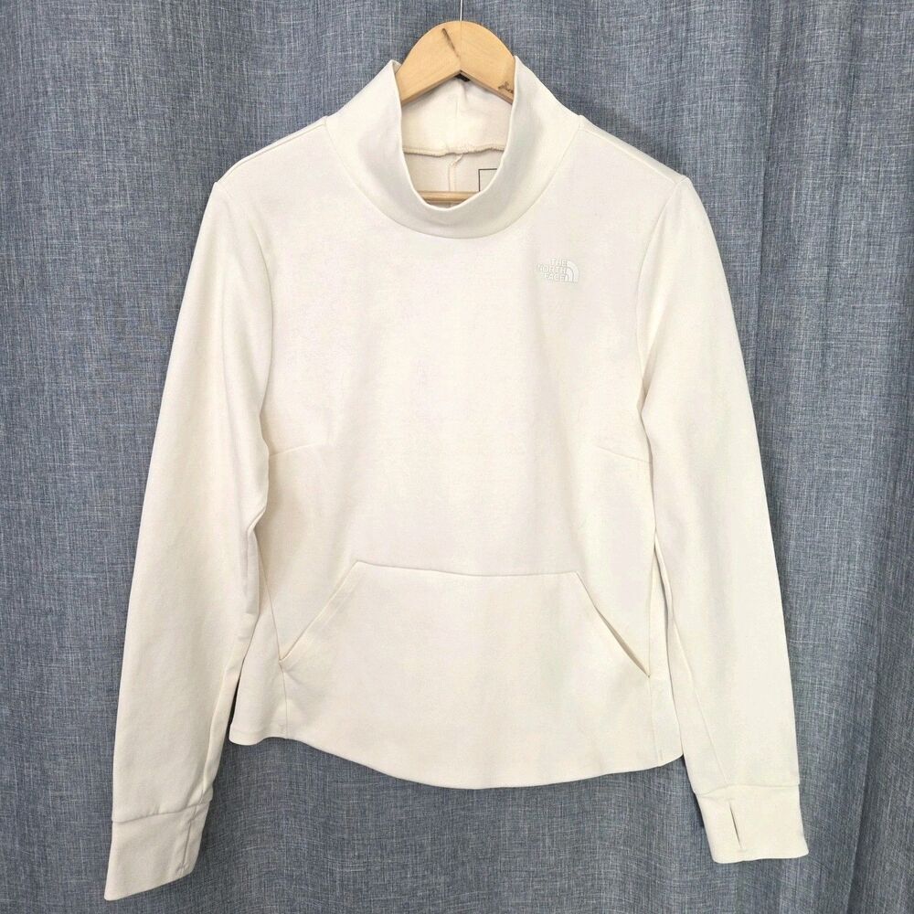 The North Face City Standard Double Knit Funnel Jersey Sweater Women's L Cream